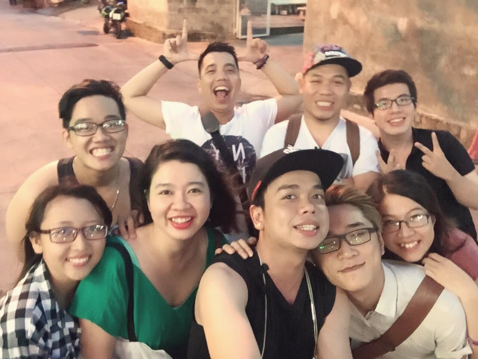 Team selfie at golden hour