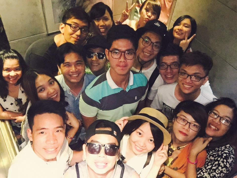 A big group selfie of the team